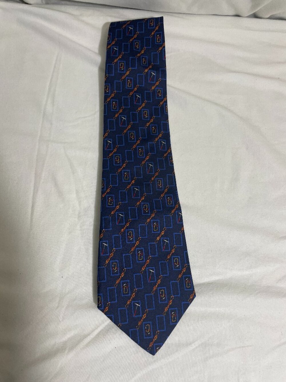 Vintage Chaps Ralph Lauren Necktie Navy Blue Mountaineering Climbing Rope Tie